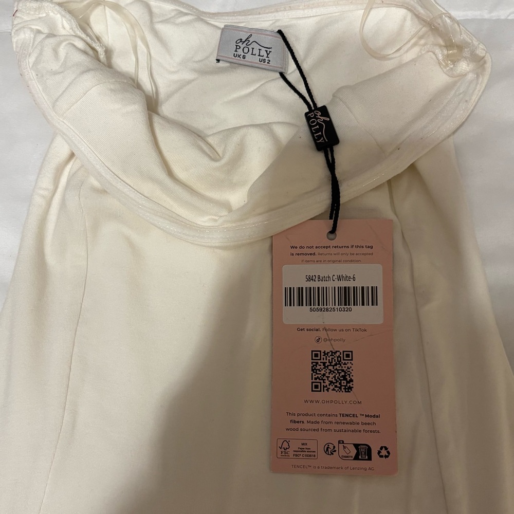 Oh Polly Strapless White Dress - Picture 7 of 8